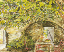 Courtyard in Provence  watercolour 1995 Greeting Card (EGI)